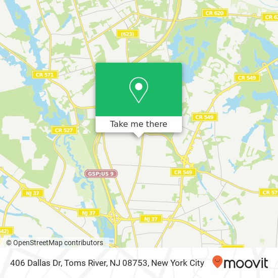 406 Dallas Dr, Toms River, NJ 08753 map