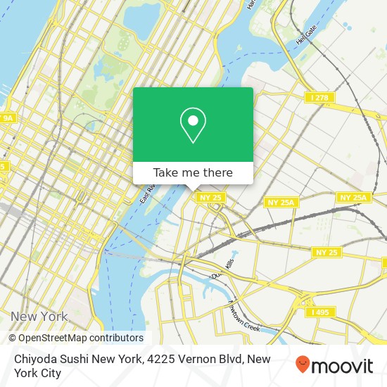 Mapa de Chiyoda Sushi New York, 4225 Vernon Blvd