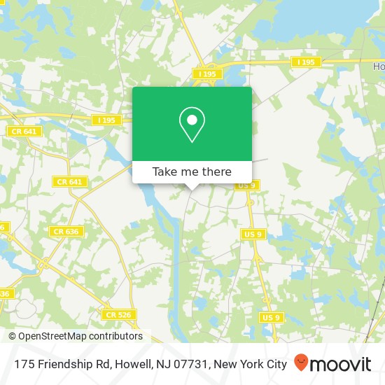 Mapa de 175 Friendship Rd, Howell, NJ 07731