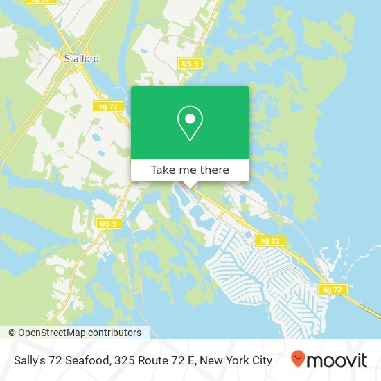 Mapa de Sally's 72 Seafood, 325 Route 72 E