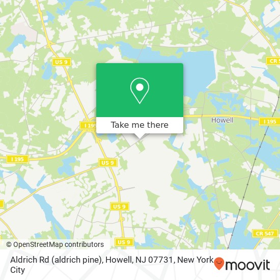 Mapa de Aldrich Rd (aldrich pine), Howell, NJ 07731