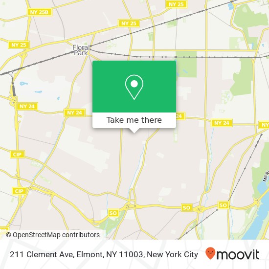 Mapa de 211 Clement Ave, Elmont, NY 11003
