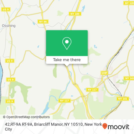 Mapa de 42,RT-9A RT-9A, Briarcliff Manor, NY 10510