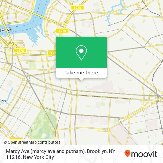 Mapa de Marcy Ave (marcy ave and putnam), Brooklyn, NY 11216