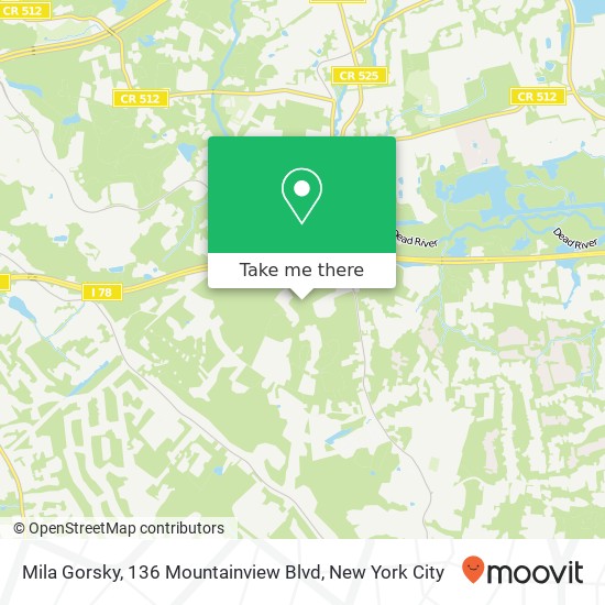 Mapa de Mila Gorsky, 136 Mountainview Blvd