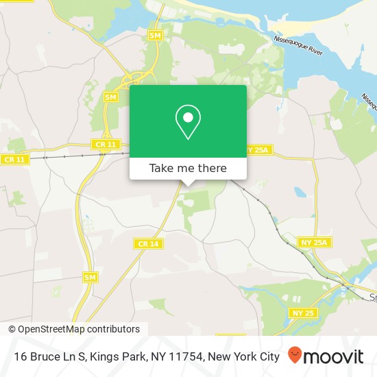 16 Bruce Ln S, Kings Park, NY 11754 map
