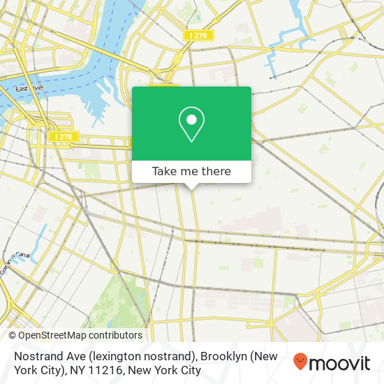 Mapa de Nostrand Ave (lexington nostrand), Brooklyn (New York City), NY 11216