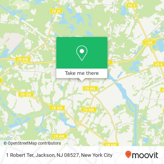 Mapa de 1 Robert Ter, Jackson, NJ 08527