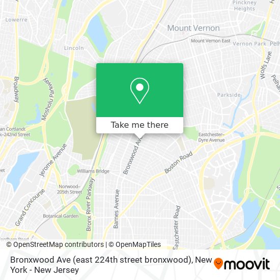 Bronxwood Ave (east 224th street bronxwood) map