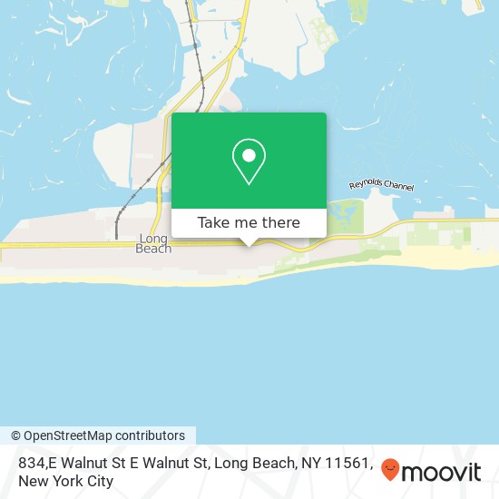 Mapa de 834,E Walnut St E Walnut St, Long Beach, NY 11561