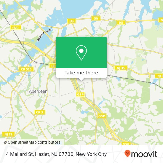 Mapa de 4 Mallard St, Hazlet, NJ 07730