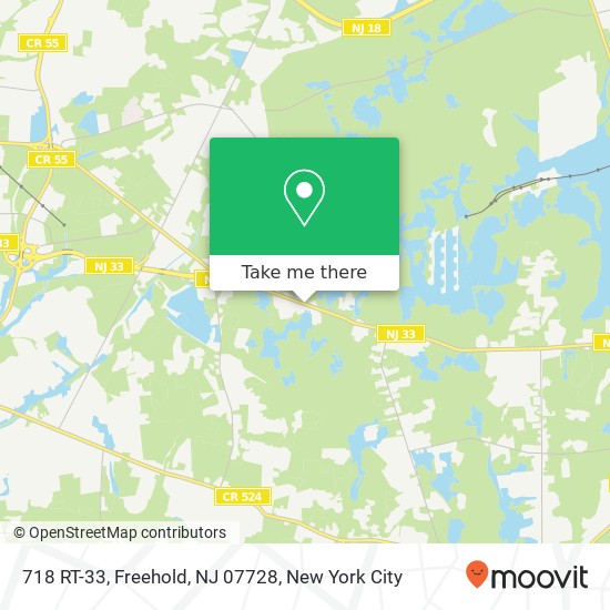 Mapa de 718 RT-33, Freehold, NJ 07728
