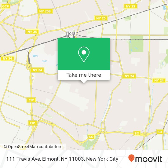 Mapa de 111 Travis Ave, Elmont, NY 11003