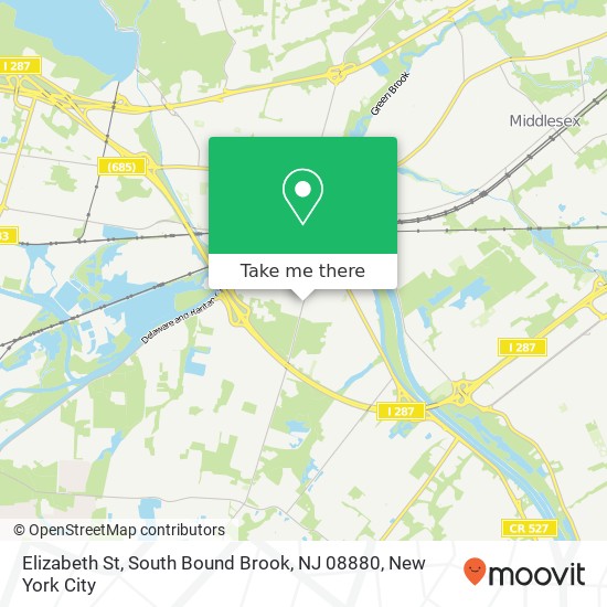 Mapa de Elizabeth St, South Bound Brook, NJ 08880