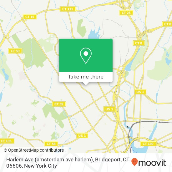 Mapa de Harlem Ave (amsterdam ave harlem), Bridgeport, CT 06606