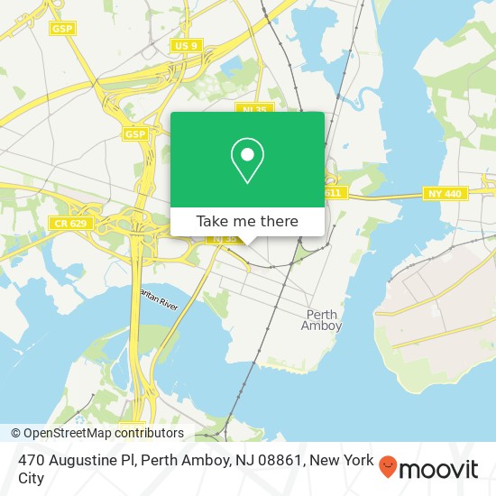 Mapa de 470 Augustine Pl, Perth Amboy, NJ 08861