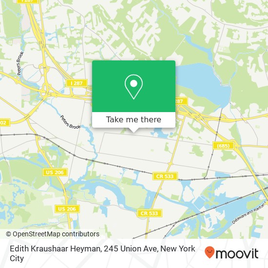 Mapa de Edith Kraushaar Heyman, 245 Union Ave