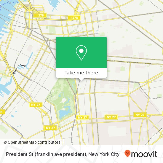 President St (franklin ave president), Brooklyn, NY 11225 map