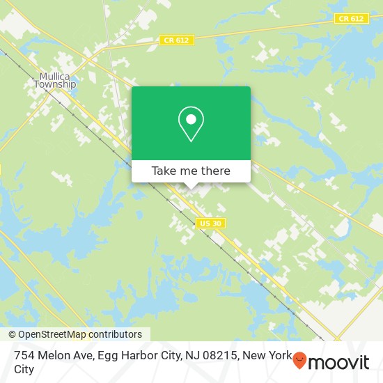 Mapa de 754 Melon Ave, Egg Harbor City, NJ 08215