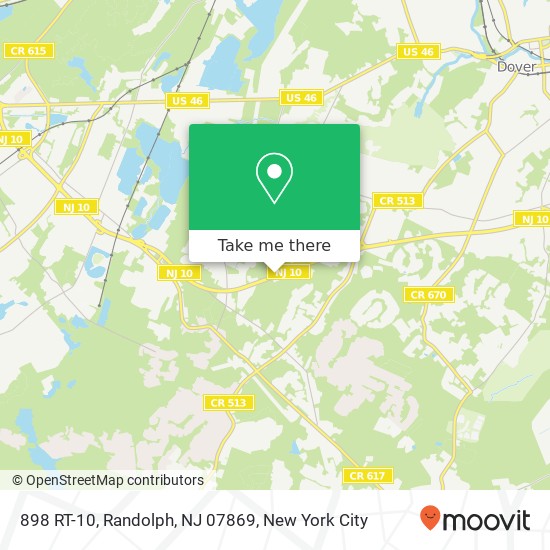 Mapa de 898 RT-10, Randolph, NJ 07869