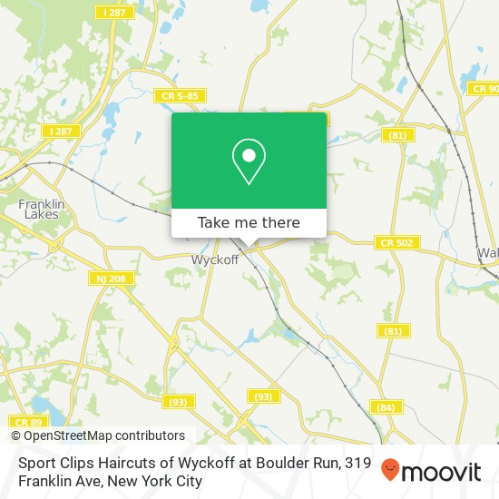 Sport Clips Haircuts of Wyckoff at Boulder Run, 319 Franklin Ave map