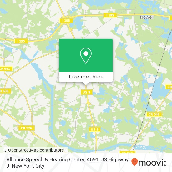 Mapa de Alliance Speech & Hearing Center, 4691 US Highway 9