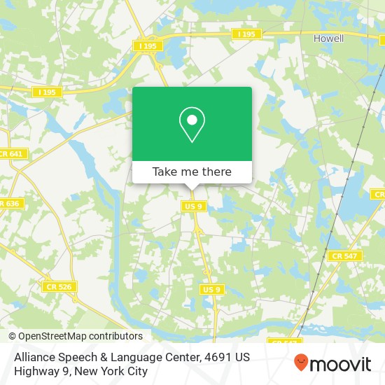 Mapa de Alliance Speech & Language Center, 4691 US Highway 9