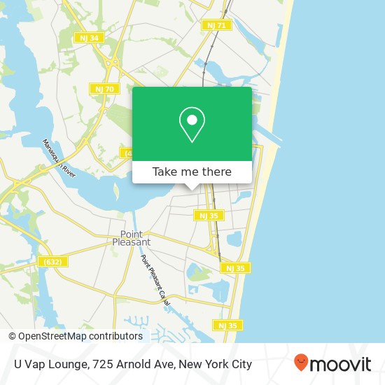 Mapa de U Vap Lounge, 725 Arnold Ave