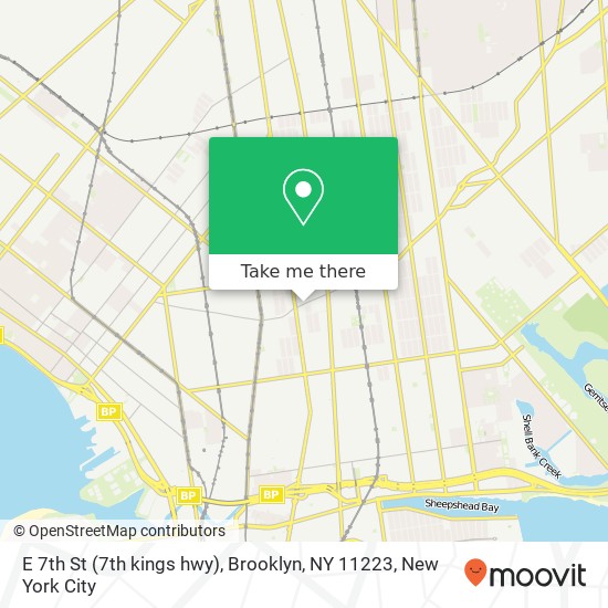 Mapa de E 7th St (7th kings hwy), Brooklyn, NY 11223
