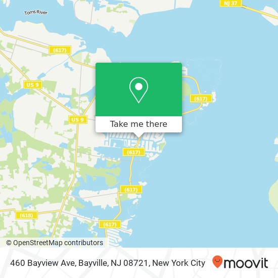 Mapa de 460 Bayview Ave, Bayville, NJ 08721