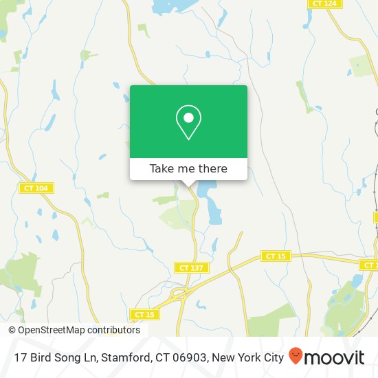 Mapa de 17 Bird Song Ln, Stamford, CT 06903