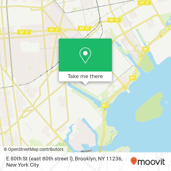 Mapa de E 80th St (east 80th street l), Brooklyn, NY 11236