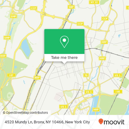 Mapa de 4520 Mundy Ln, Bronx, NY 10466