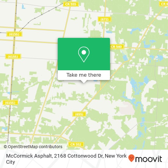 Mapa de McCormick Asphalt, 2168 Cottonwood Dr