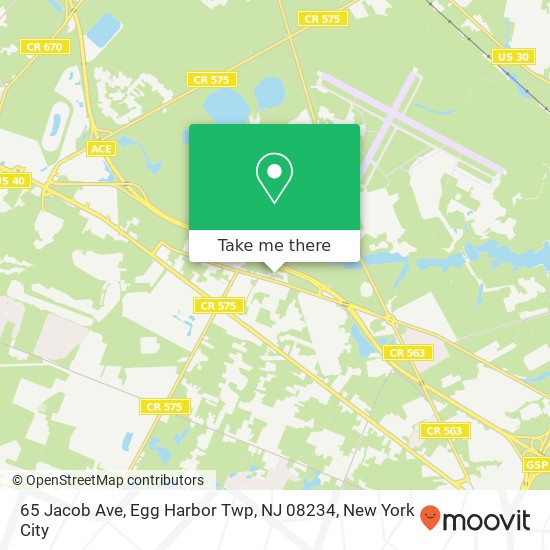 65 Jacob Ave, Egg Harbor Twp, NJ 08234 map