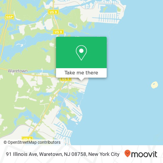 91 Illinois Ave, Waretown, NJ 08758 map