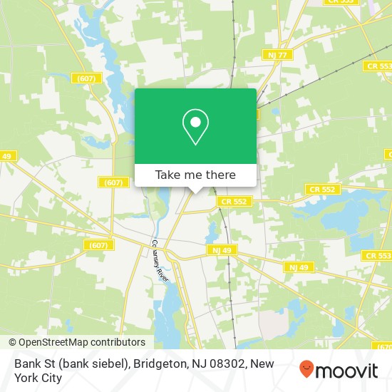 Mapa de Bank St (bank siebel), Bridgeton, NJ 08302