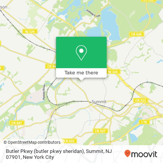 Butler Pkwy (butler pkwy sheridan), Summit, NJ 07901 map