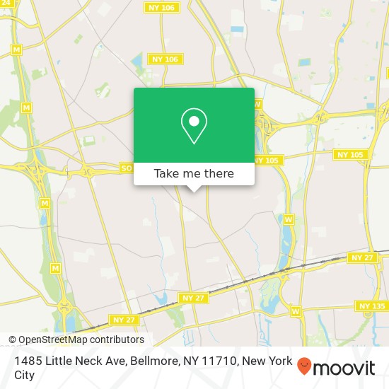 Mapa de 1485 Little Neck Ave, Bellmore, NY 11710