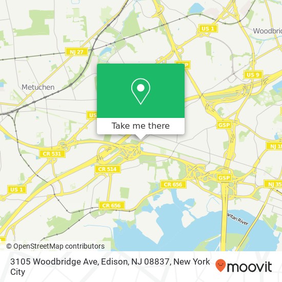 3105 Woodbridge Ave, Edison, NJ 08837 map
