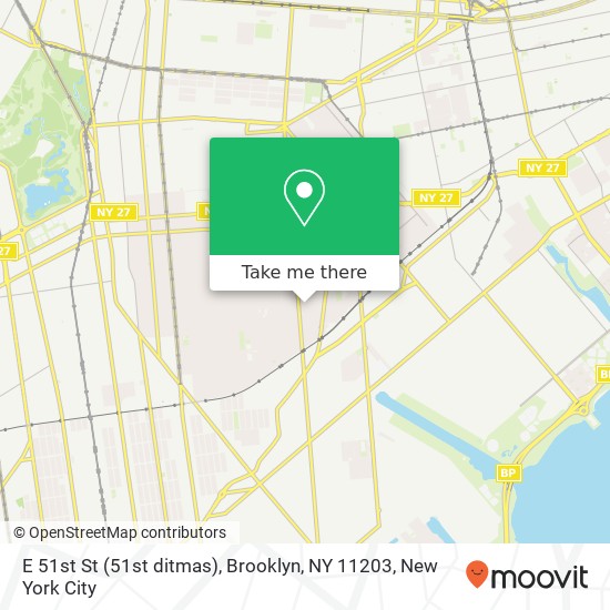 Mapa de E 51st St (51st ditmas), Brooklyn, NY 11203