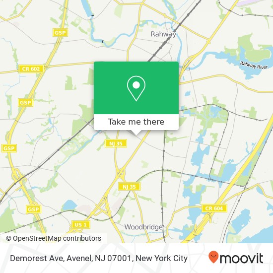 Demorest Ave, Avenel, NJ 07001 map
