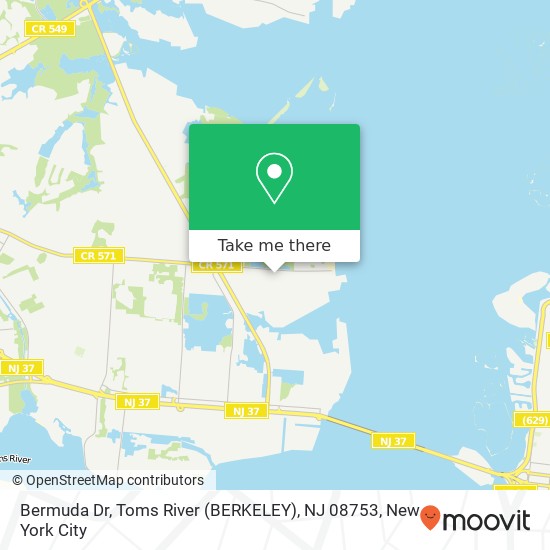 Mapa de Bermuda Dr, Toms River (BERKELEY), NJ 08753