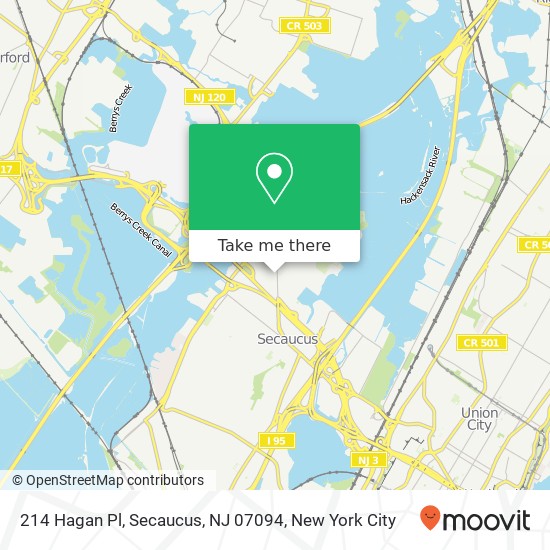 Mapa de 214 Hagan Pl, Secaucus, NJ 07094