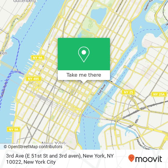 Mapa de 3rd Ave (E 51st St and 3rd aven), New York, NY 10022