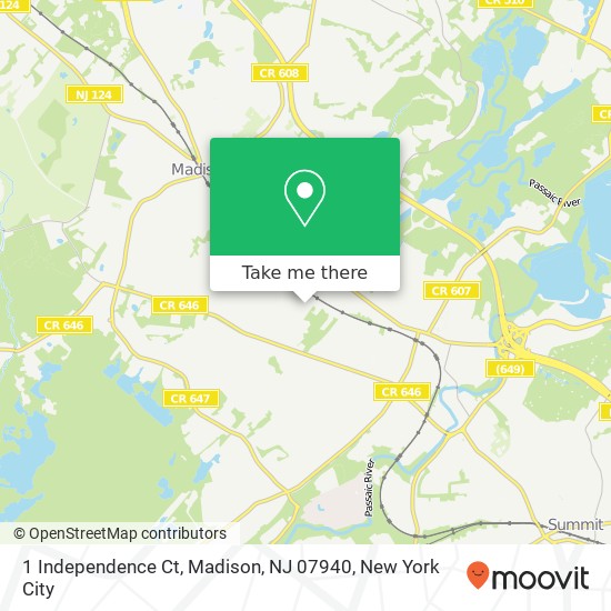 Mapa de 1 Independence Ct, Madison, NJ 07940