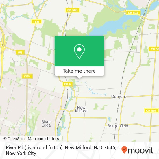 River Rd (river road fulton), New Milford, NJ 07646 map