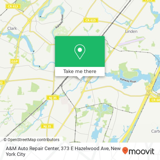 Mapa de A&M Auto Repair Center, 373 E Hazelwood Ave