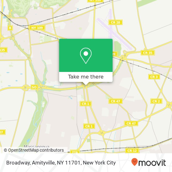 Broadway, Amityville, NY 11701 map