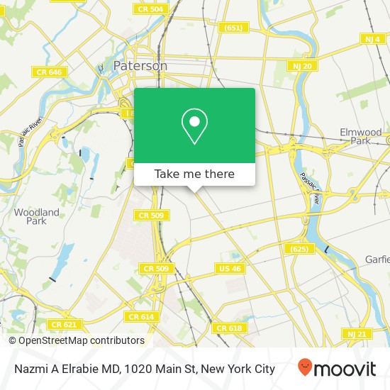 Mapa de Nazmi A Elrabie MD, 1020 Main St